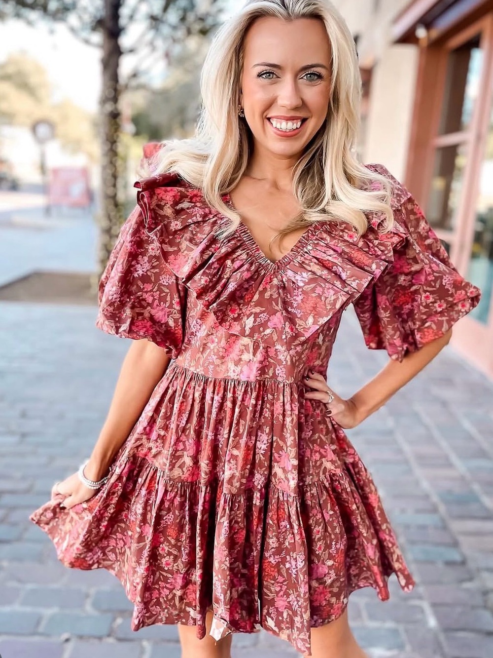 Sofie the Label Floral ruffled mini dress size s 100% cotton